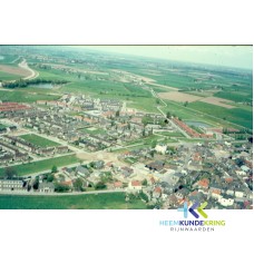Luchtfoto Nieuw Lobith Huissensestraat Transeedijk gr. reinaldstraat Coll. G.B. Janssen